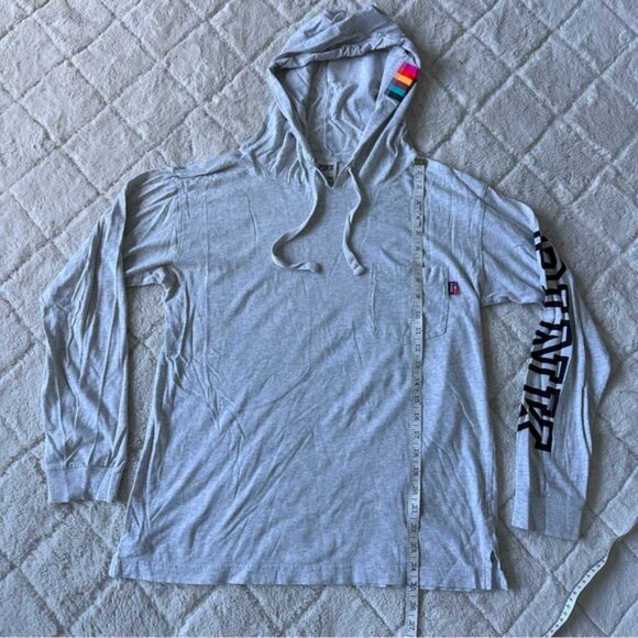 Victoria’s Secret PINK | Gray Logo Rainbow Tee Shirt Hoodie | Size Small - Picture 10 of 10